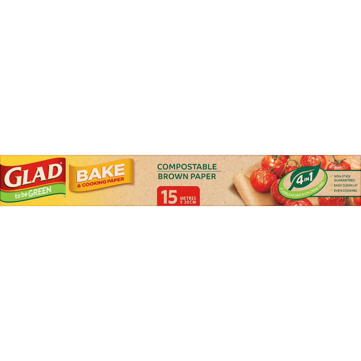Glad To Be Green Compostable Brown Bake Paper 15m X 30cm Each