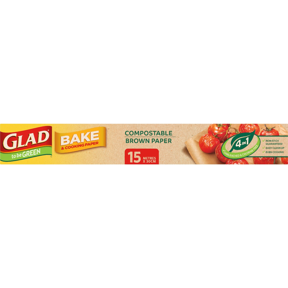 Glad To Be Green Compostable Brown Bake Paper 15m X 30cm Each