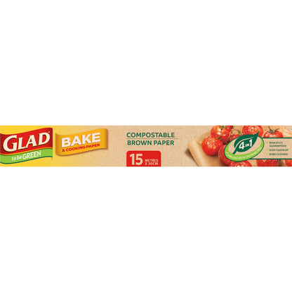 Glad To Be Green Compostable Brown Bake Paper 15m X 30cm Each