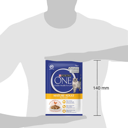 Purina One Adult Mature 7+ With Chicken In Gravy Wet Cat Food 70g