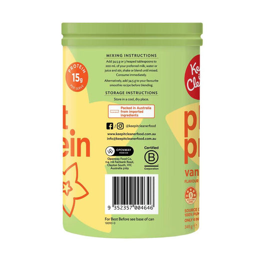 Keep IT Cleaner Plant Protein Powder Vanilla - 345g