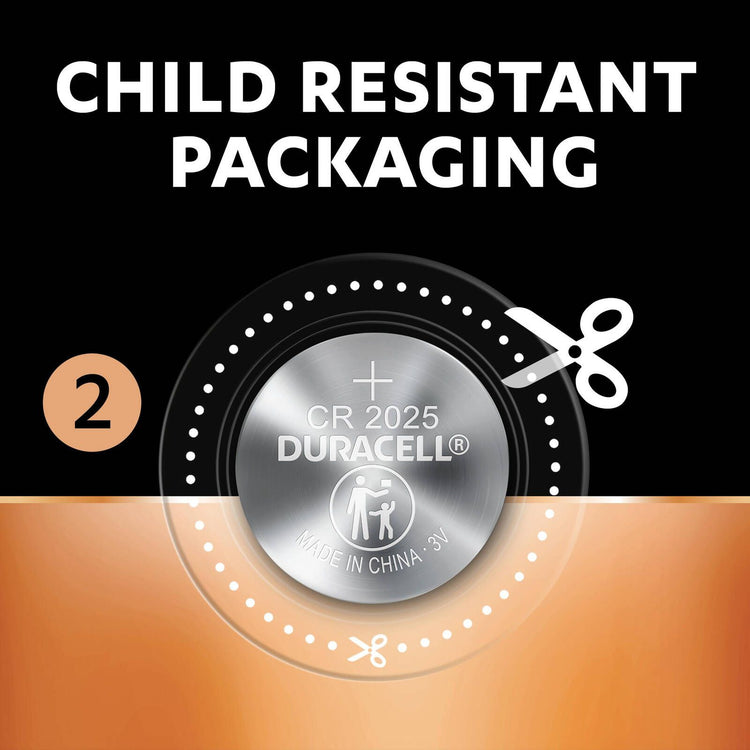 Duracell CR2025 3V Lithium Coin Batteries 4 Pack