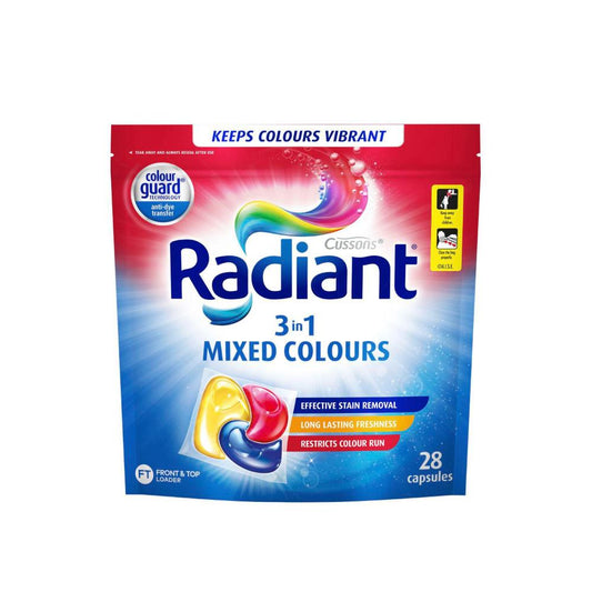Radiant Laundry Capsules 3 In 1 Mixed Colours - 28 Pack