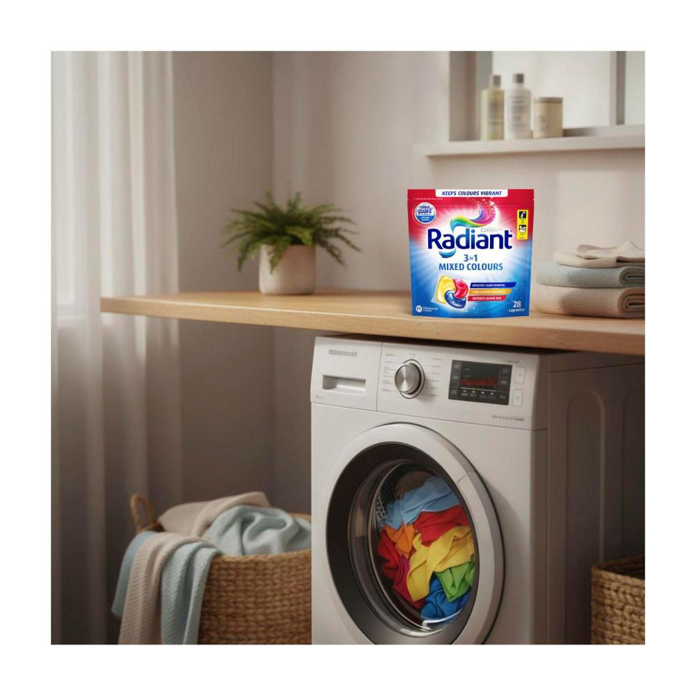 Radiant Laundry Capsules 3 In 1 Mixed Colours - 28 Pack