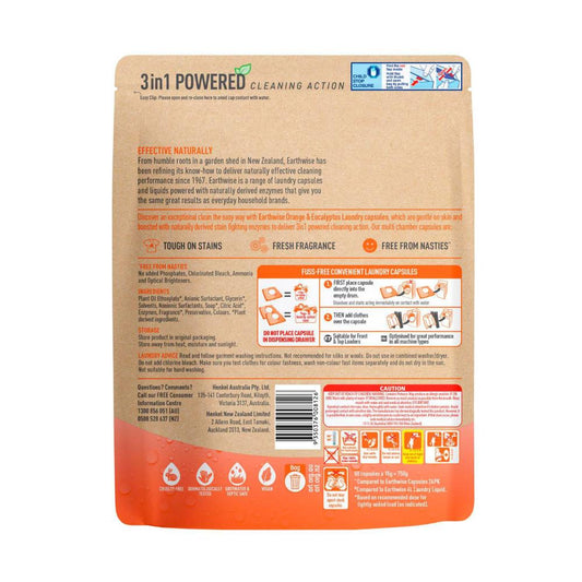 Earthwise 3 In 1 Laundry Capsules Orange & Eucalyptus - 50 Pack