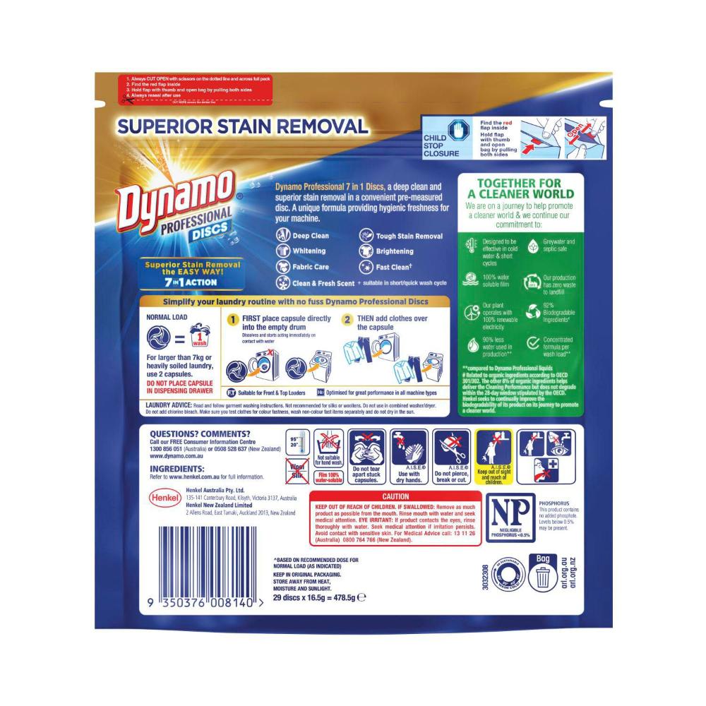 Dynamo Professional 7 IN 1 Laundry Discs - 29 Pack