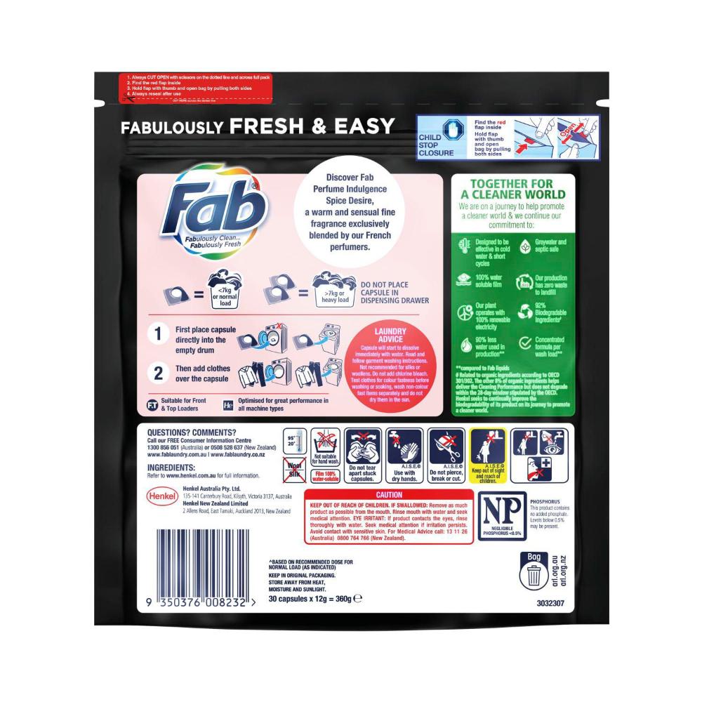 FAB Laundry Capsules Spice Desire - 30 Pack