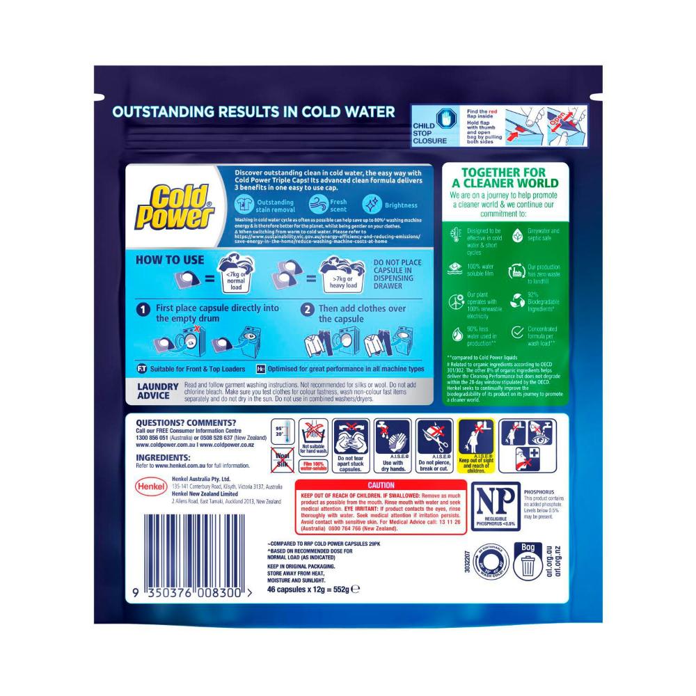 Cold Power Laundry Capsules Advanced ean - 46 Pack