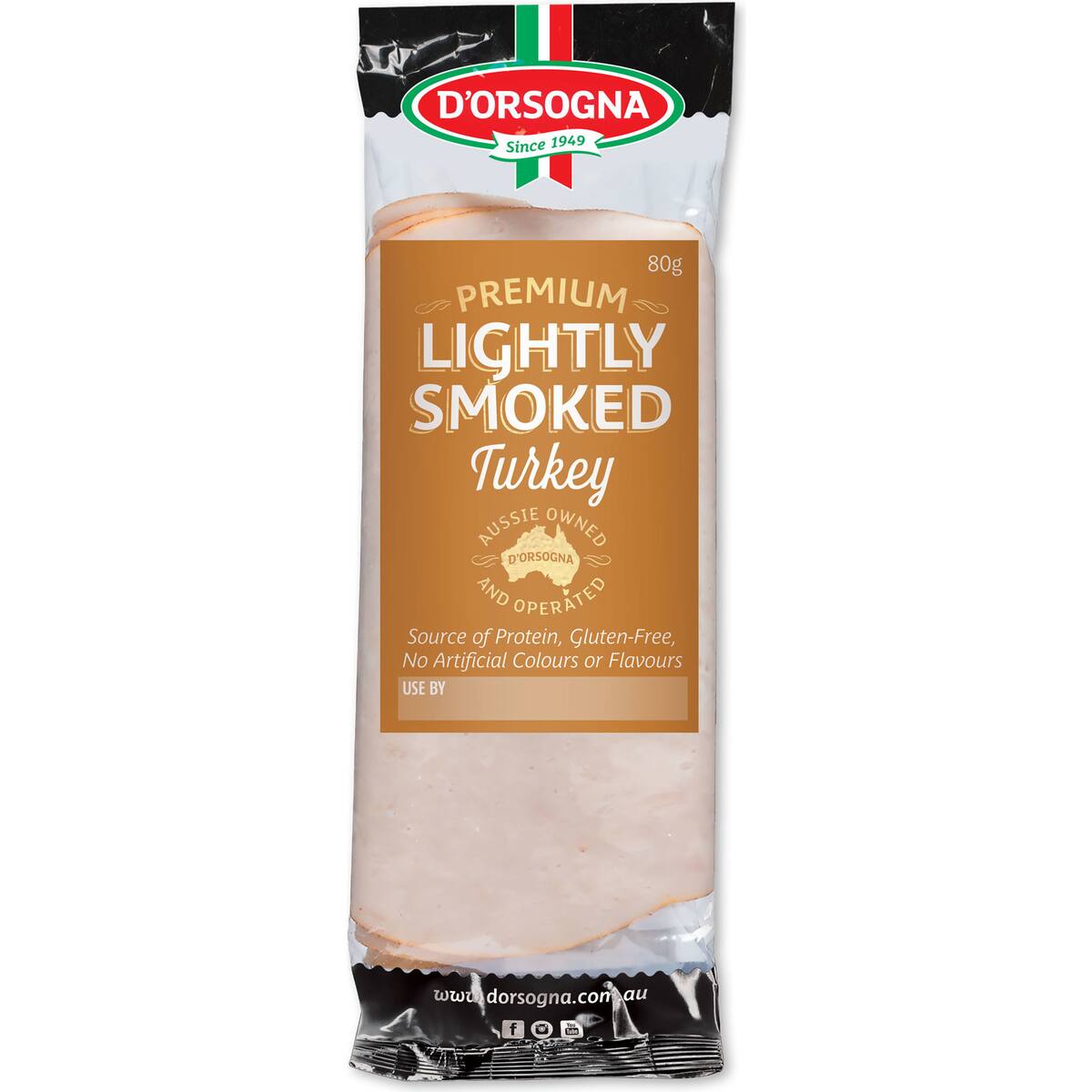 D'orsogna Deli Fresh Lightly Smoked Turkey 80g