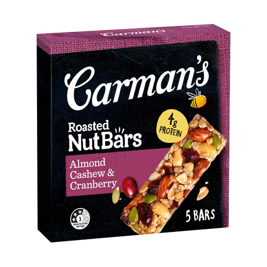 Carman's Almond Cashew & Cranberry Nut Bars 5 Pack - 175g