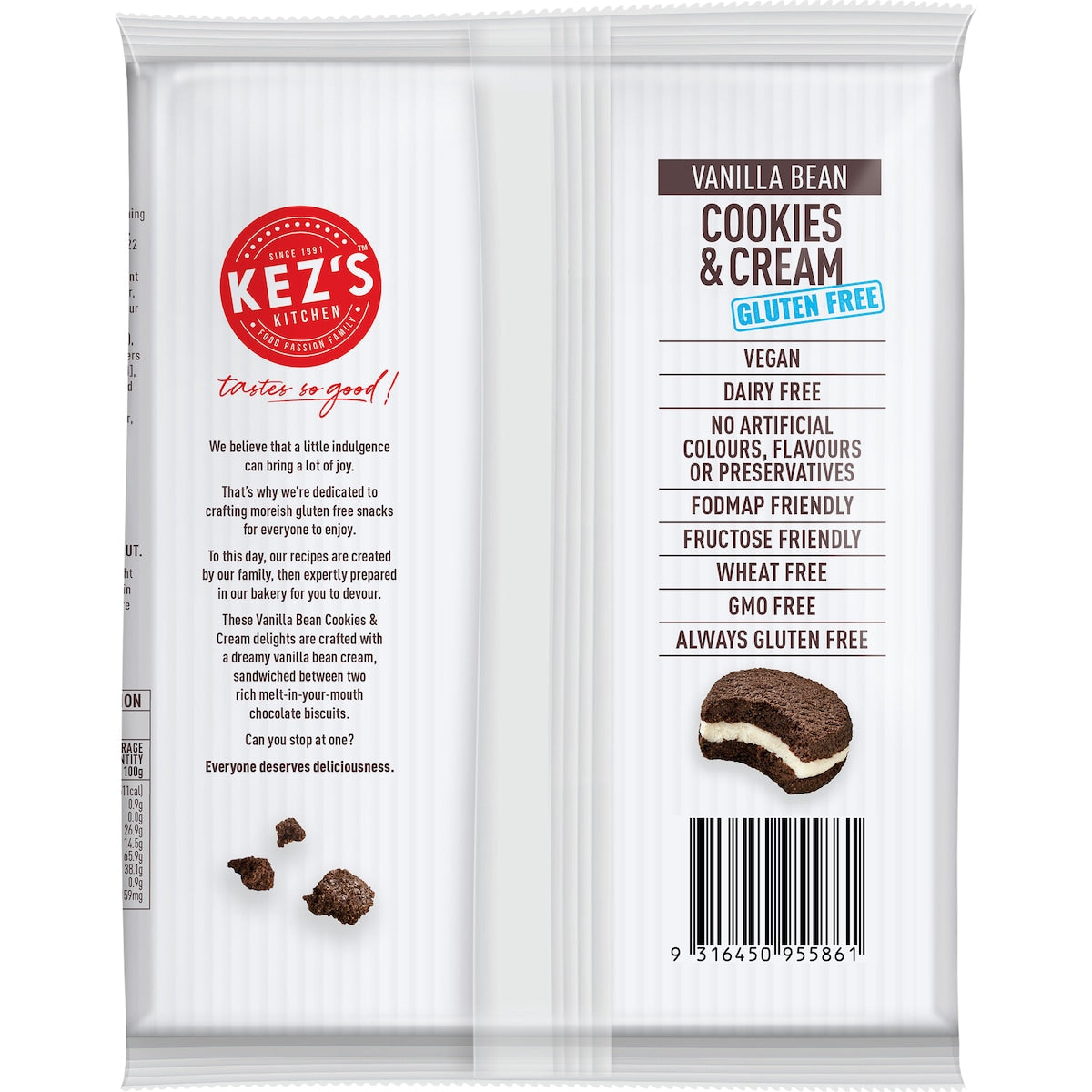 Kezs Kitchen Vanilla Bean Cookies & Cream Biscuits 180g