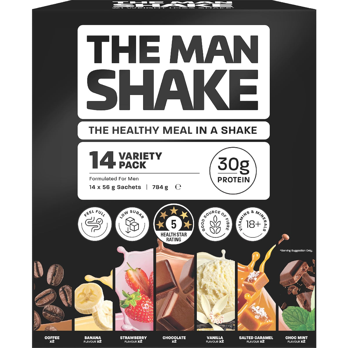 The Man Shake Meal Replacement Variety 14 Pack