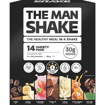 The Man Shake Meal Replacement Variety 14 Pack