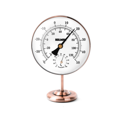 Holman Brass Thermometer and Hygrometer 25mm Easy Read Indoor Outdoor