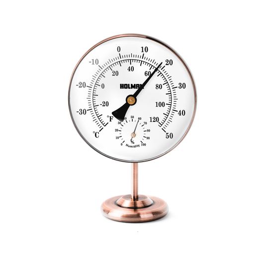 Holman Brass Thermometer and Hygrometer 25mm Easy Read Indoor Outdoor