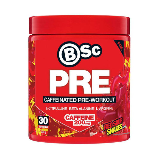 BSC Bodyscience Pre Caffeinated Pre-workout Red Sour Snakes - 300g