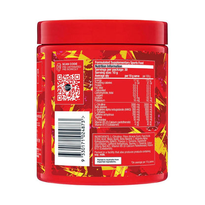 BSC Bodyscience Pre Caffeinated Pre-workout Red Sour Snakes - 300g