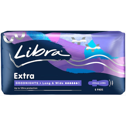 Libra Extra Goodnights Long & Wide Pads 6 Pack
