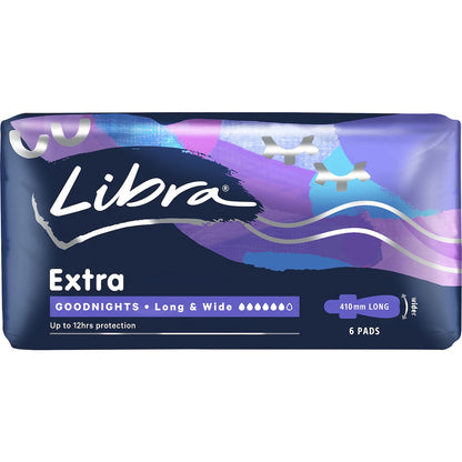 Libra Extra Goodnights Long & Wide Pads 6 Pack