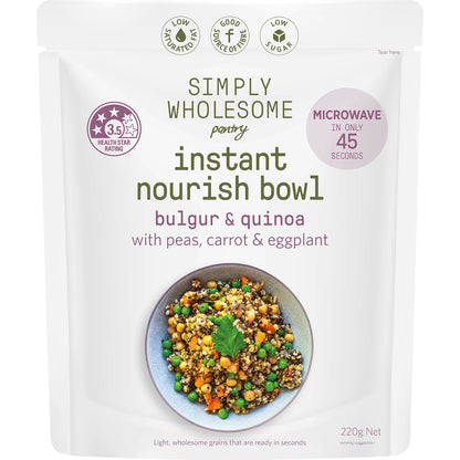 Simply Wholesome Pantry Instant Nourish Bowl Bulgar & Quinoa 220g