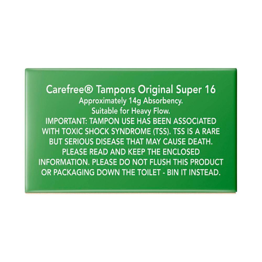 Carefree Original Super Tampons - 16 pack