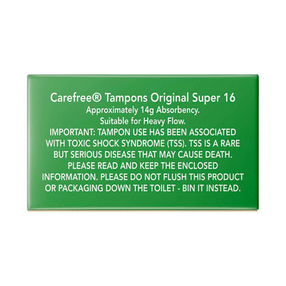 Carefree Original Super Tampons - 16 pack