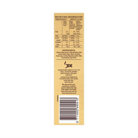 Moccona Espresso Caramel Concentrate Liquid Coffee Sachets - 8 Pack