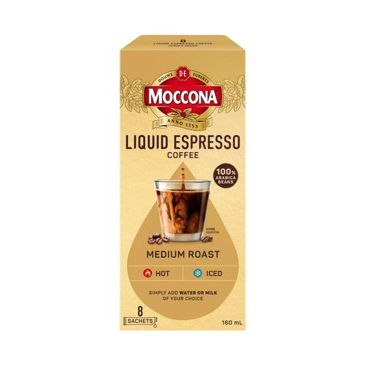 Moccona Espresso Medium Roast Concentrate Liquid Coffee Sachets - 8 Pack