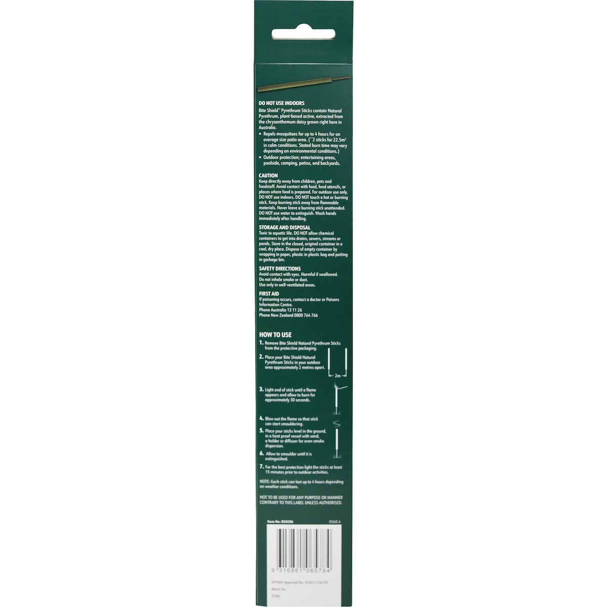 Bite Shield Mosquito Sticks 6 Pack
