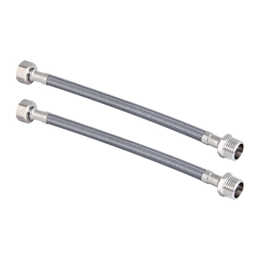 Enduraseal Silver Braided Premium Mixer Water Tap Extension 150mm - 2 Pack