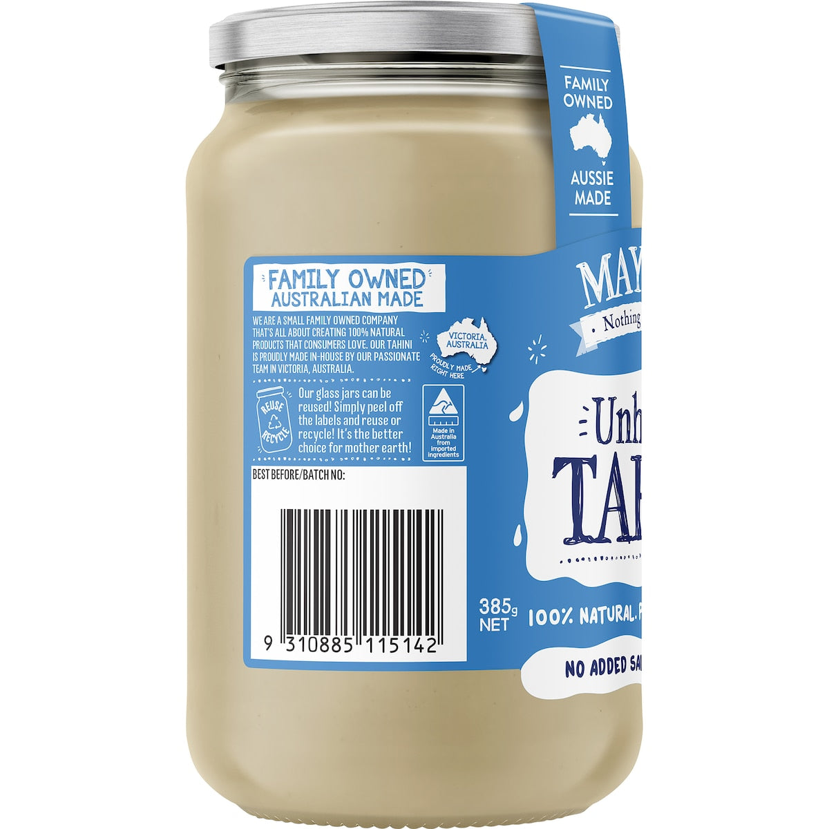 Mayvers Unhulled Tahini Spread 385g