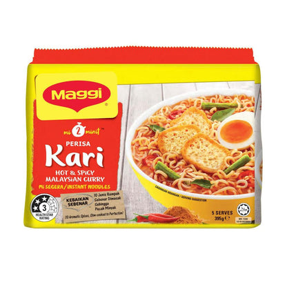Maggi 2 Minute Curry Instant Noodles 5 Pack - 395g