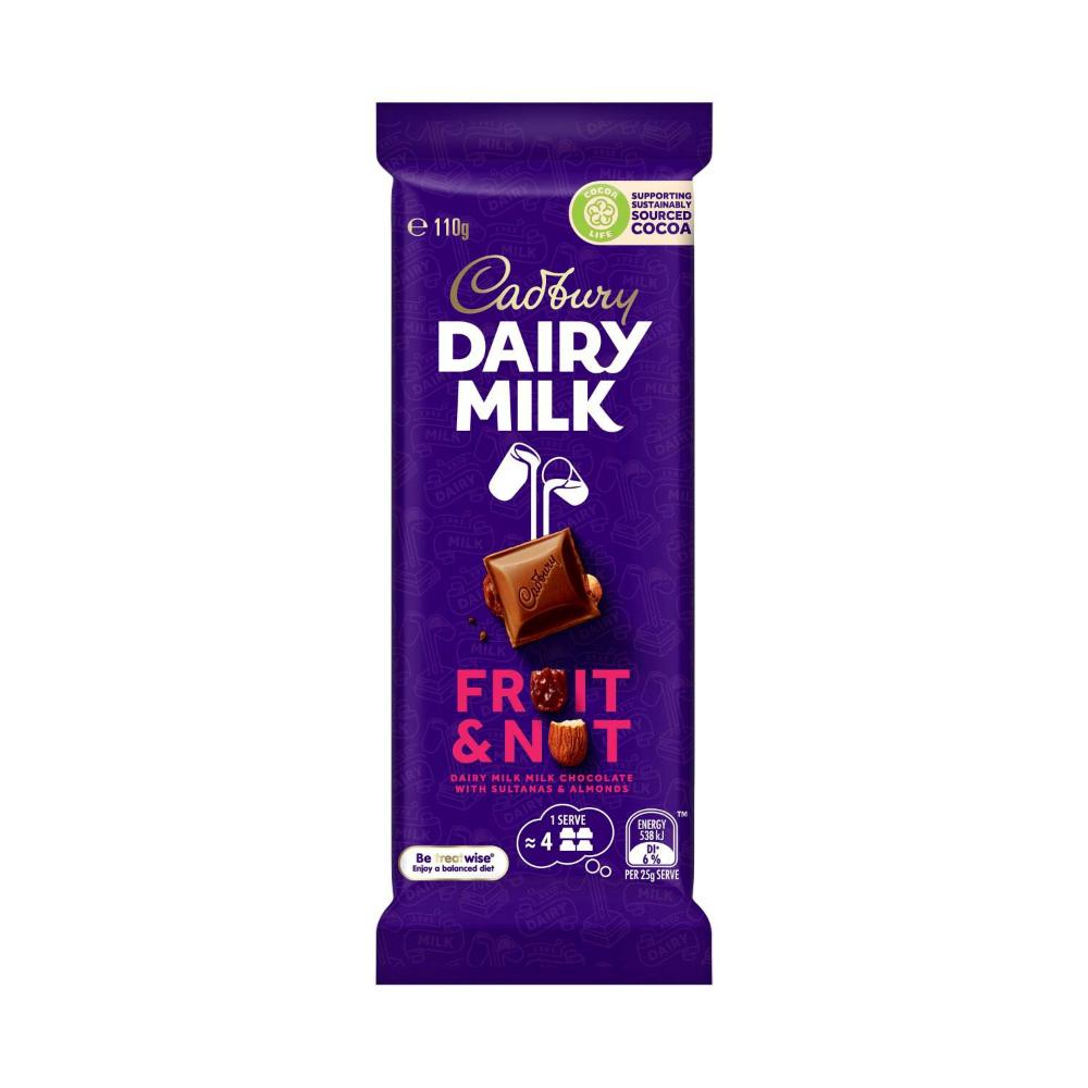 Cadbury Dairy Milk Fruit And Nut Chocolate Block - 110g