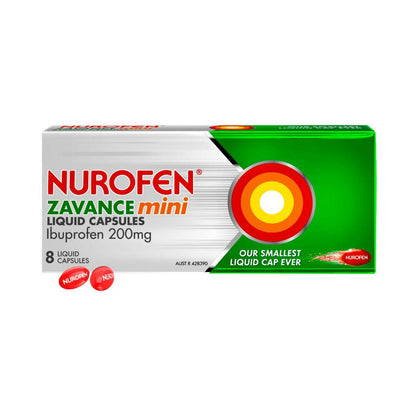 Nurofen Zavance Mini Liquid Caps - 8 Pack