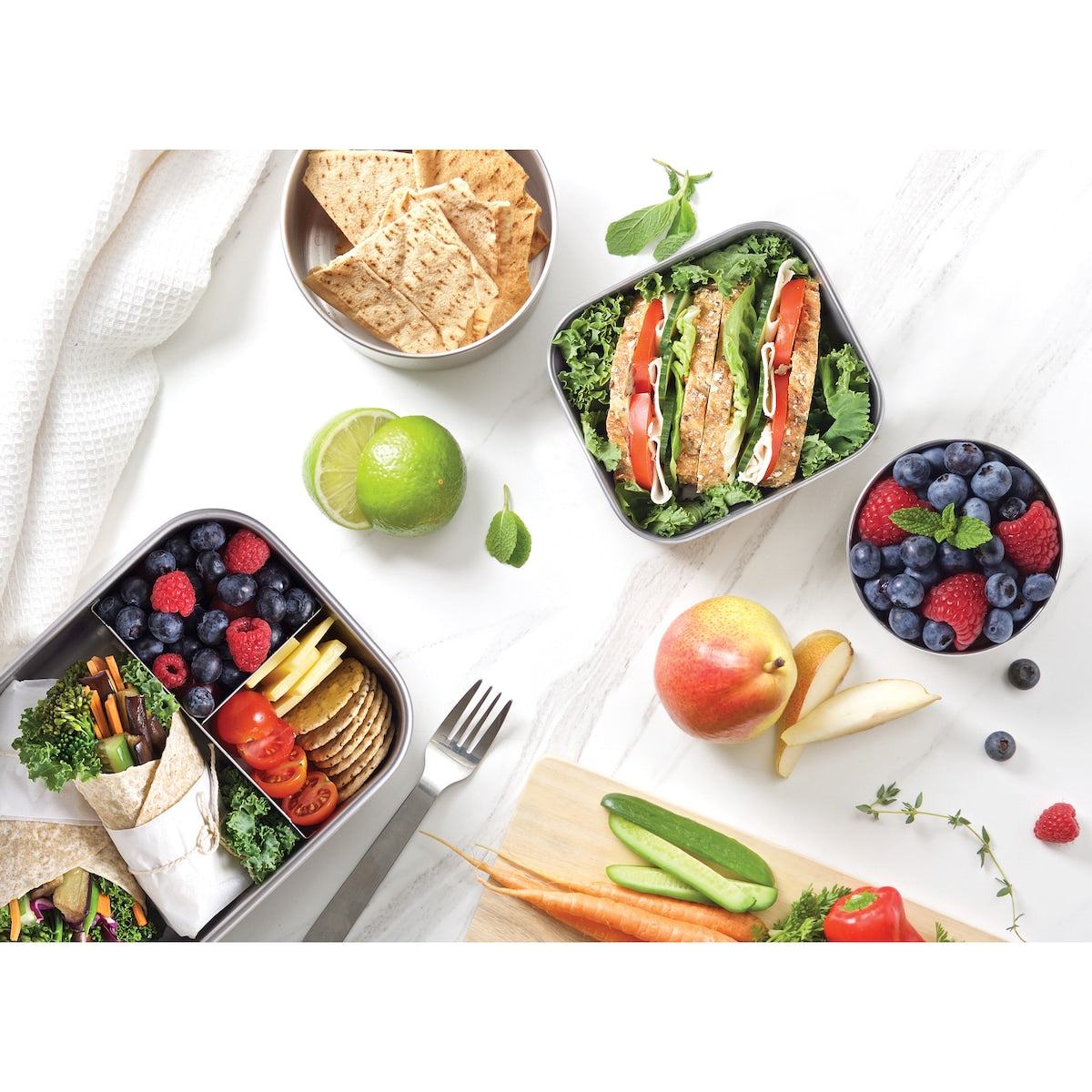 Smash Blue Stainless Steel Bento Box Assorted Each