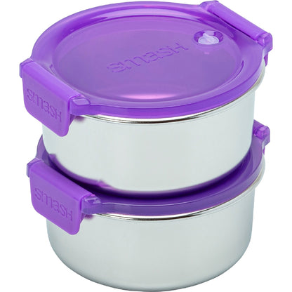 Smash Blue Stainless Steel Snack Pots Assorted 200ml 2 Pack