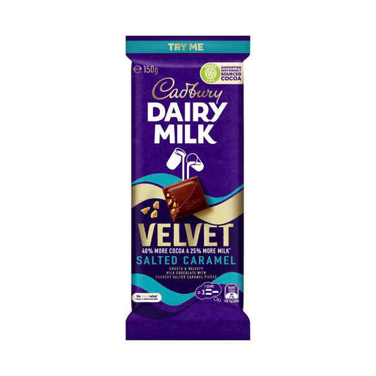 Cadbury Velvet Salted Caramel Chocolate Block - 150g