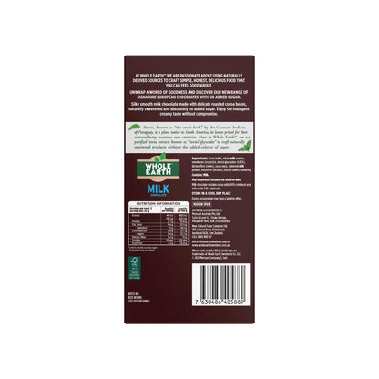 Whole Earth Natural No Sugar Milk Chocolate - 75g