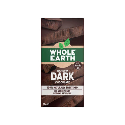 Whole Earth Natural No Sugar 60% Dark Chocolate Block - 75g