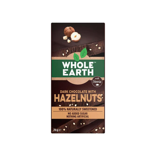 Whole Earth Natural No Sugar Dark Hazelnut Chocolate Block - 75g