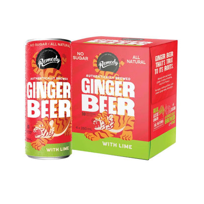 Remedy Ginger Beer Lime 250mL - 4 Pack