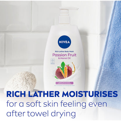 Nivea Rich Lather Passion Fruit & Manoi Oil Body Wash 1l