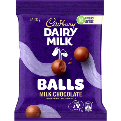 Cadbury Dairy Milk Balls Chocolate Snack & Share Bag 135g