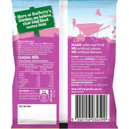 Raffertys Garden Mini Yoghurt Drops Raspberry & Blackberry 8g
