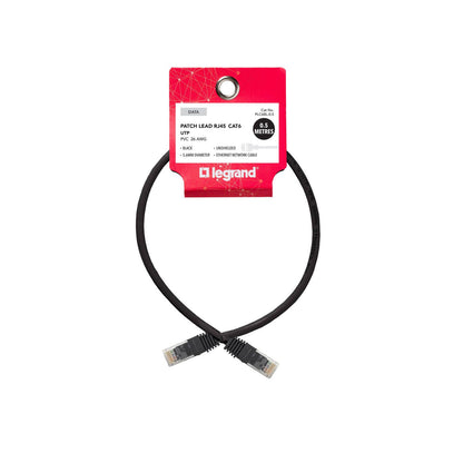 Legrand Cat6 RJ45 UTP Patch Lead - 0.5m - Black
