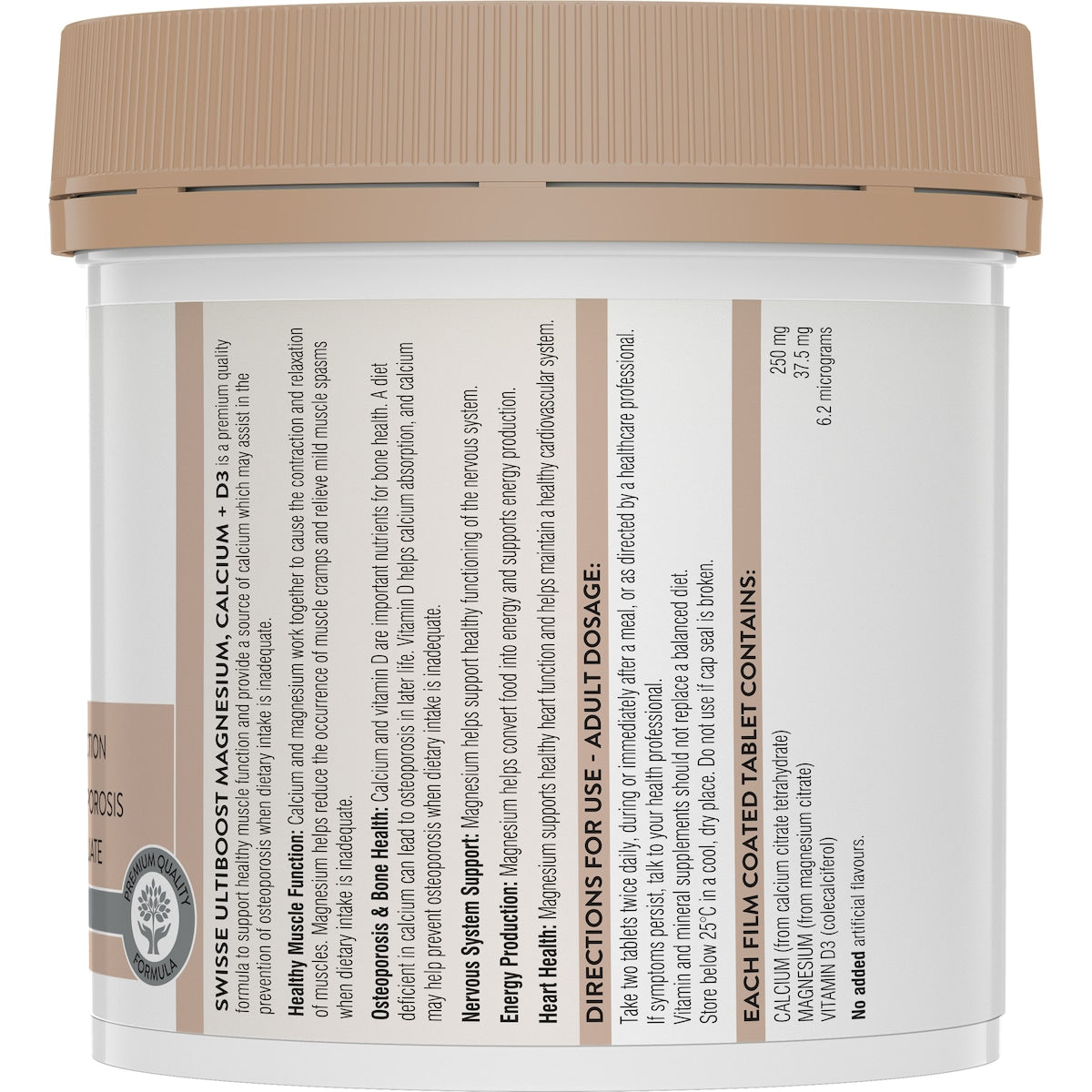 Swisse Ultiboost Magnesium Calcium + D3 Tablets 180 Pack
