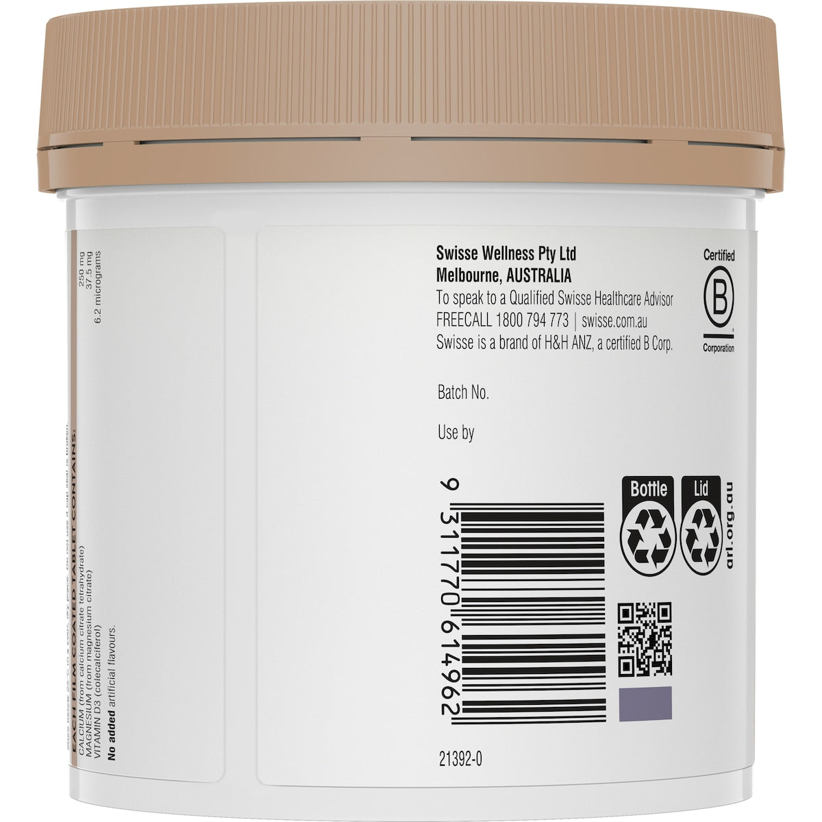 Swisse Ultiboost Magnesium Calcium + D3 Tablets 180 Pack
