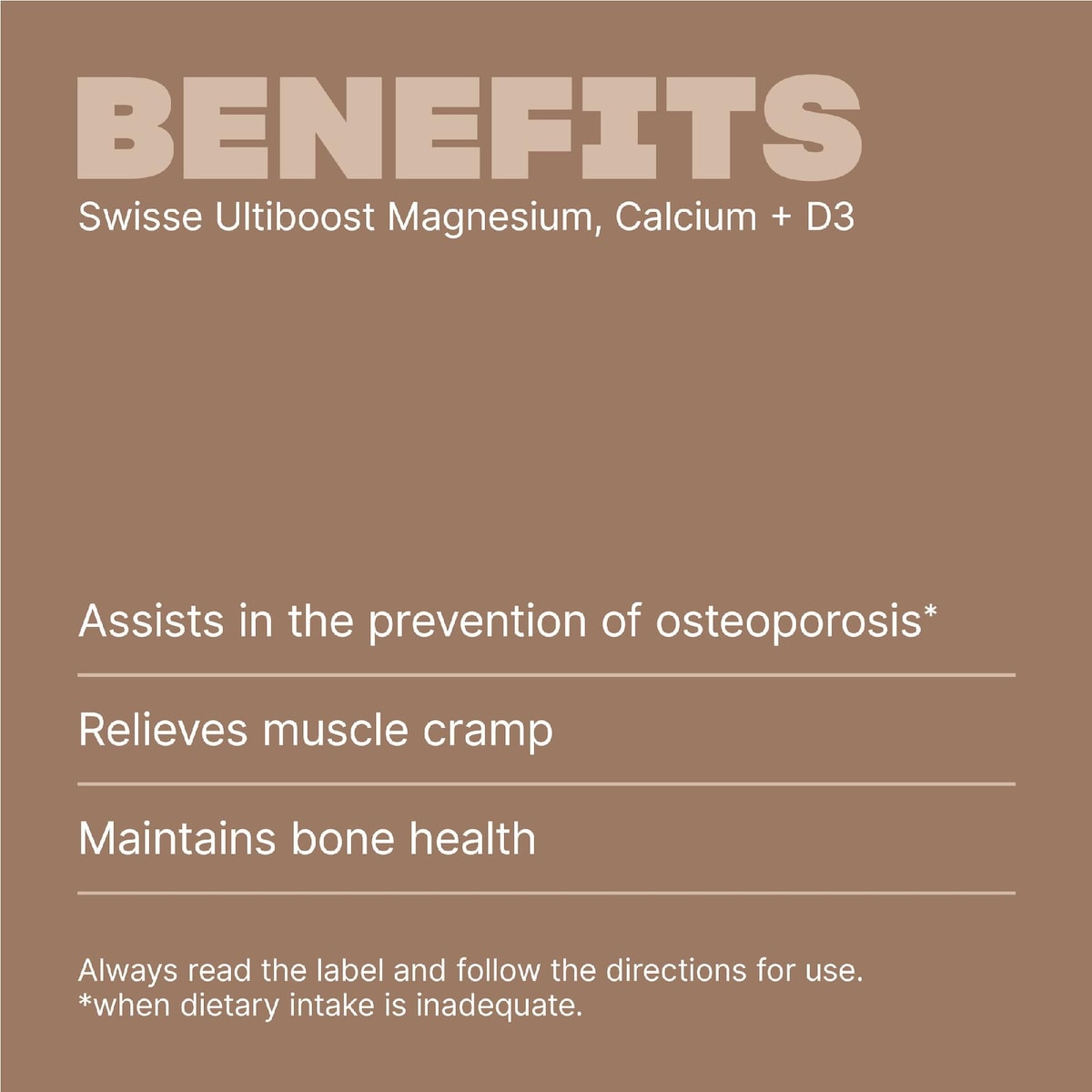 Swisse Ultiboost Magnesium Calcium + D3 Tablets 180 Pack