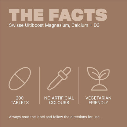 Swisse Ultiboost Magnesium Calcium + D3 Tablets 180 Pack
