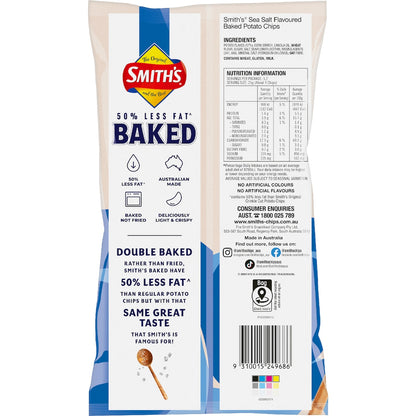 Smiths Crinkle Cut Baked Potato Chips Sea Salt 130g
